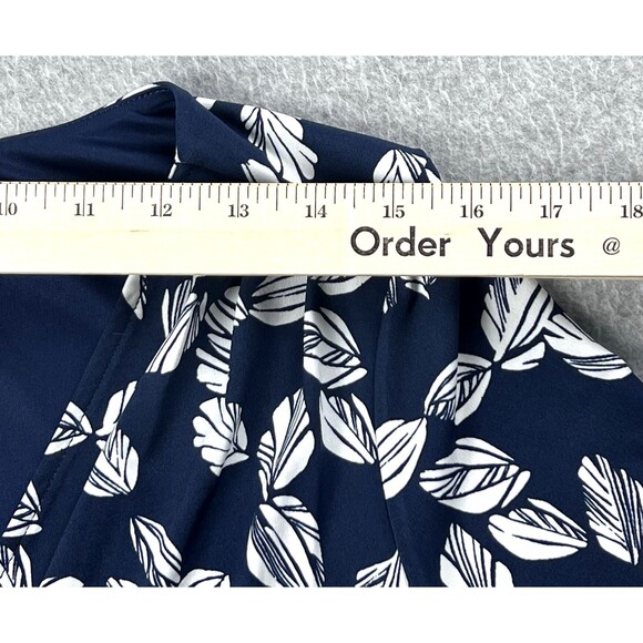 41 Hawthorn Dress Womens Large Navy Kaylee Surplice Neck Faux Wrap Midi Boho - Picture 6 of 16